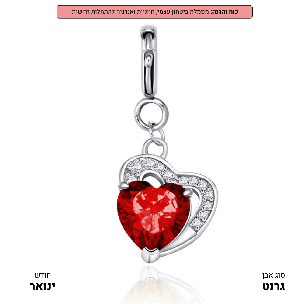 תליון לבבות אבני לידה | כסף/זהב ורוד