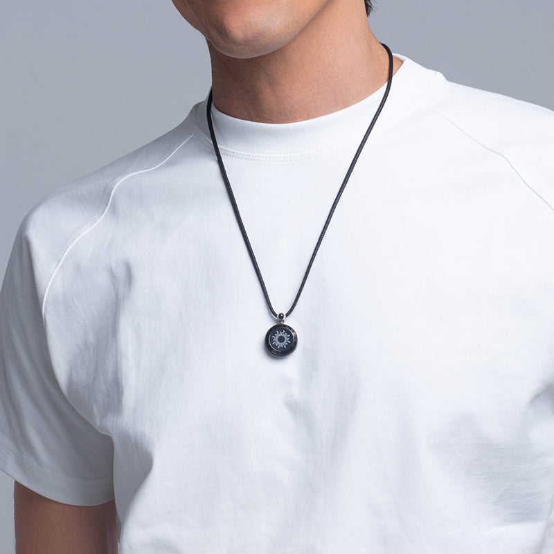 שרשראות מגע שמש וירח עם אגת | זהב + שחור